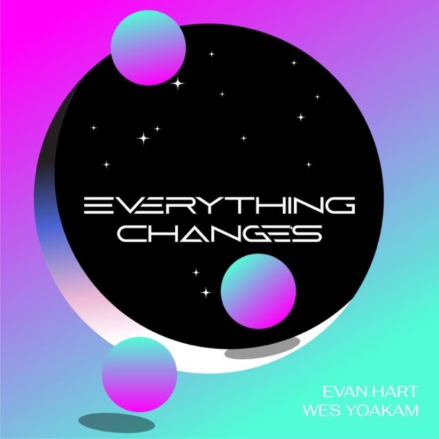 A graphic for the song "Everything Changes". It's an abstract image with circles and stars.